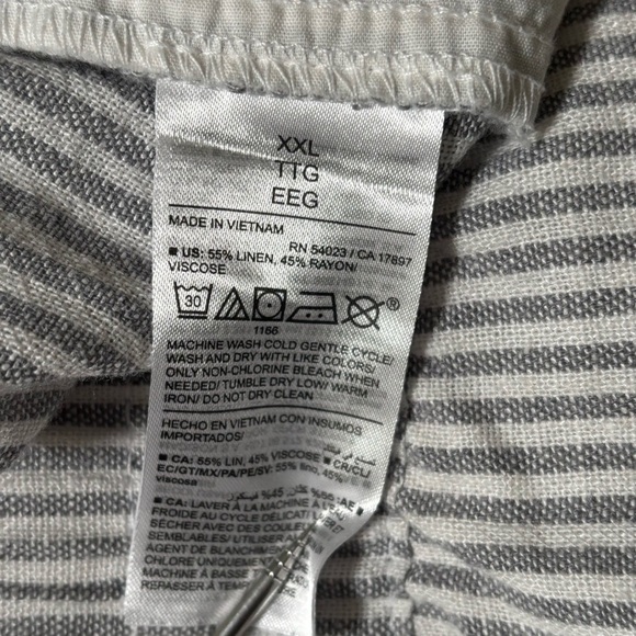 Old Navy High-Rise Linen Blend Pants Size XXL Straight Leg Casual Stretchy Waist - Picture 9 of 15